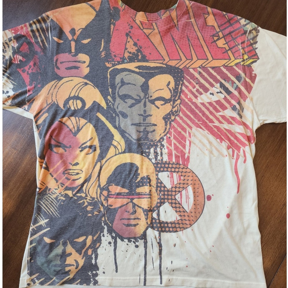 🔥Marvel X-Men Jim Lee Graphic Tee 09 Wolverine Cyclops Storm L streetwear Y2K